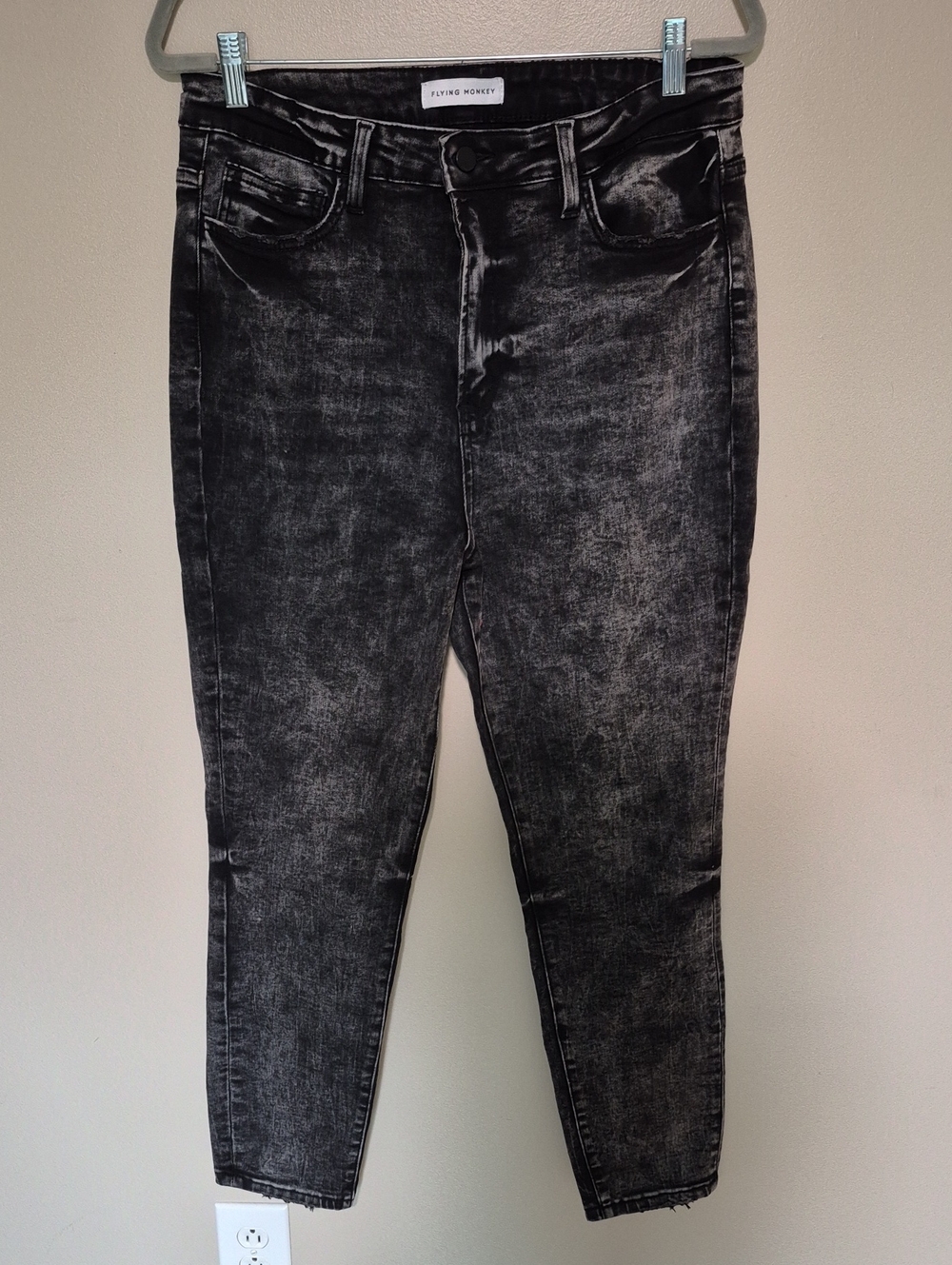 Flying Monkey Women's Washed Black Skinny Jeans
